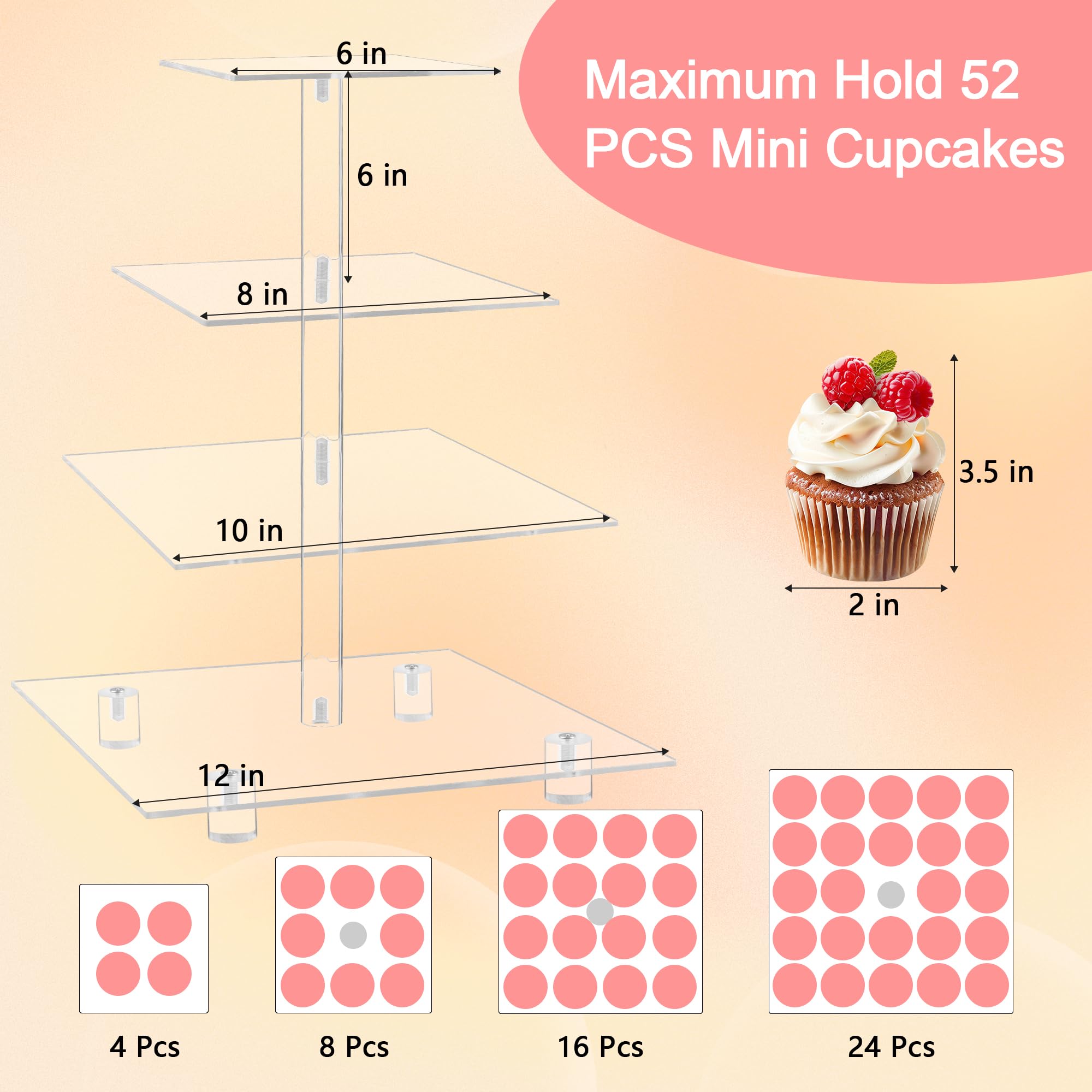 YestBuy comparaison de taille montrant un cupcake standard sur le plateau