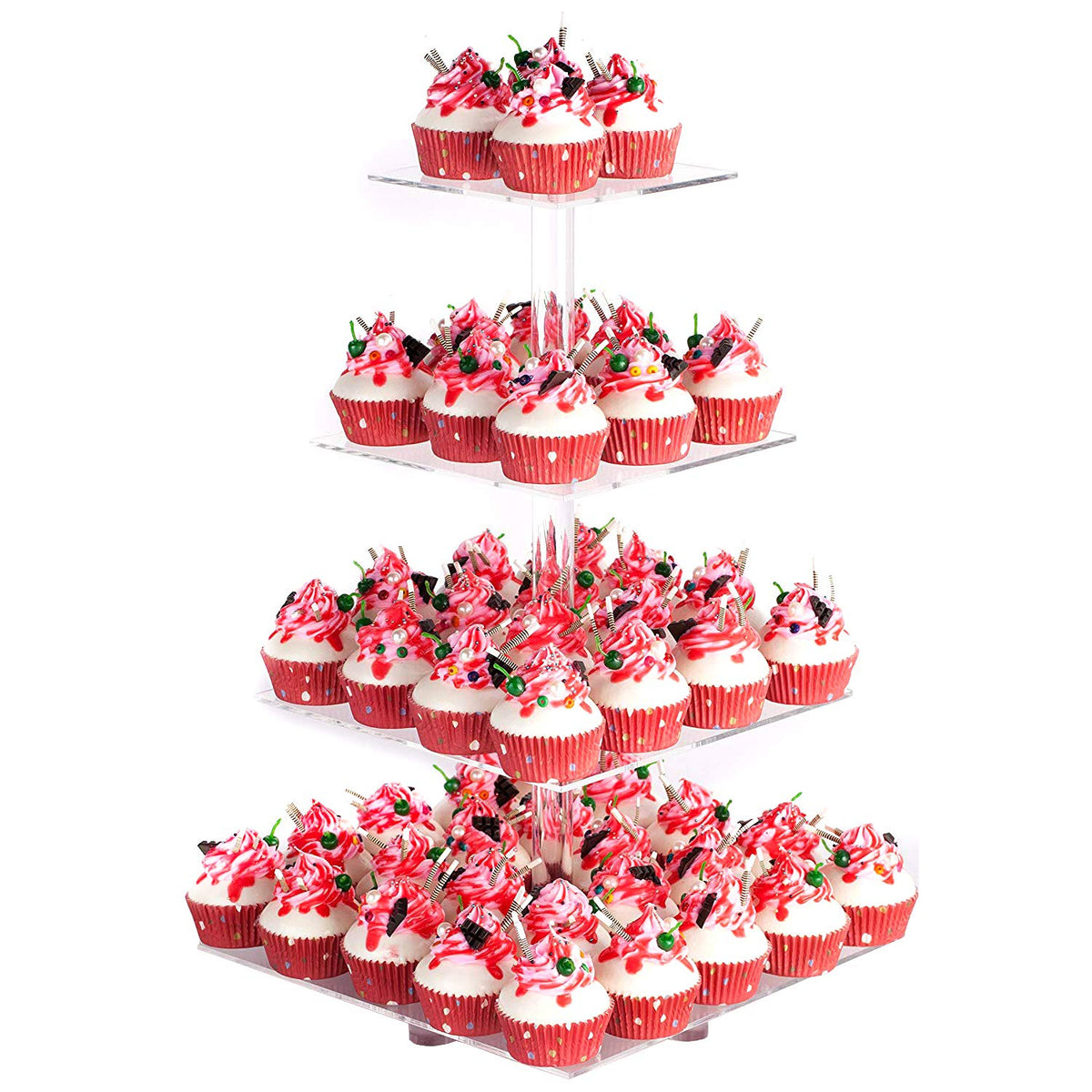 YestBuy présentoir face avant transparent montrant plusieurs cupcakes et élégance