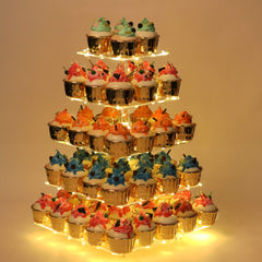 YestBuy présentoir face montrant cupcakes, mise en valeur élégante