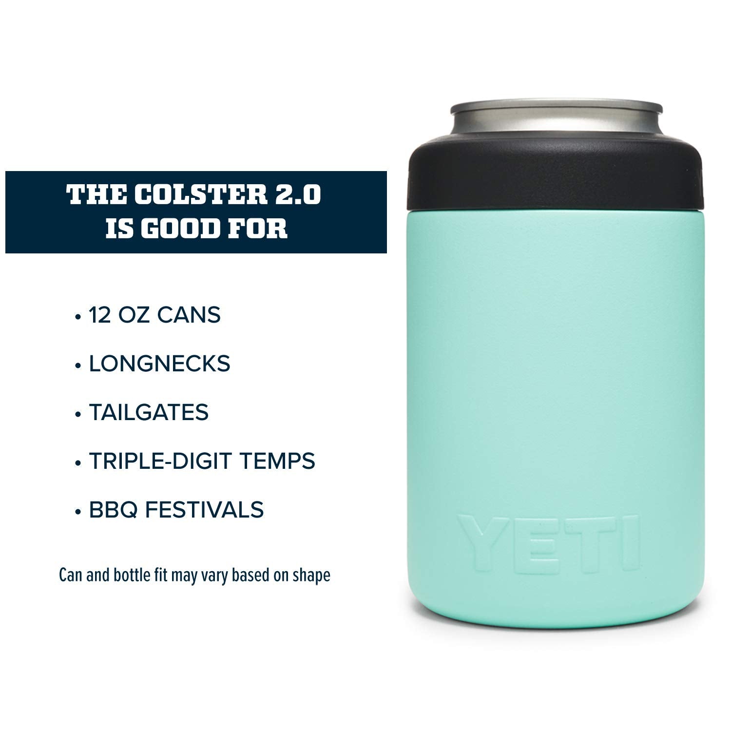 YETI Colster ouvert avec canette insérée illustrant la mise en place facile