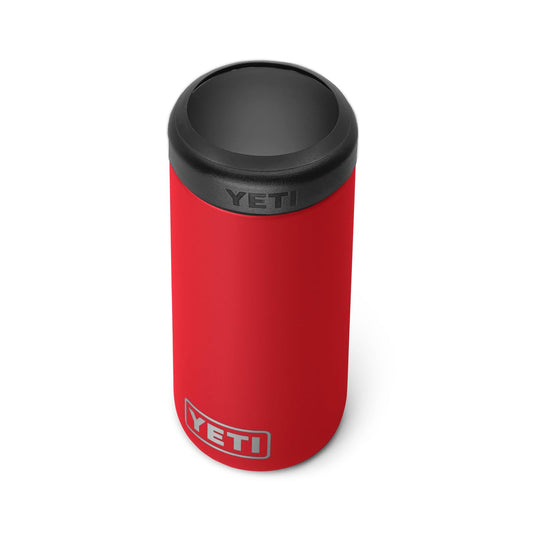 YETI Colster Rescue Red face avant montrant finition Duracoat et tenue confortable