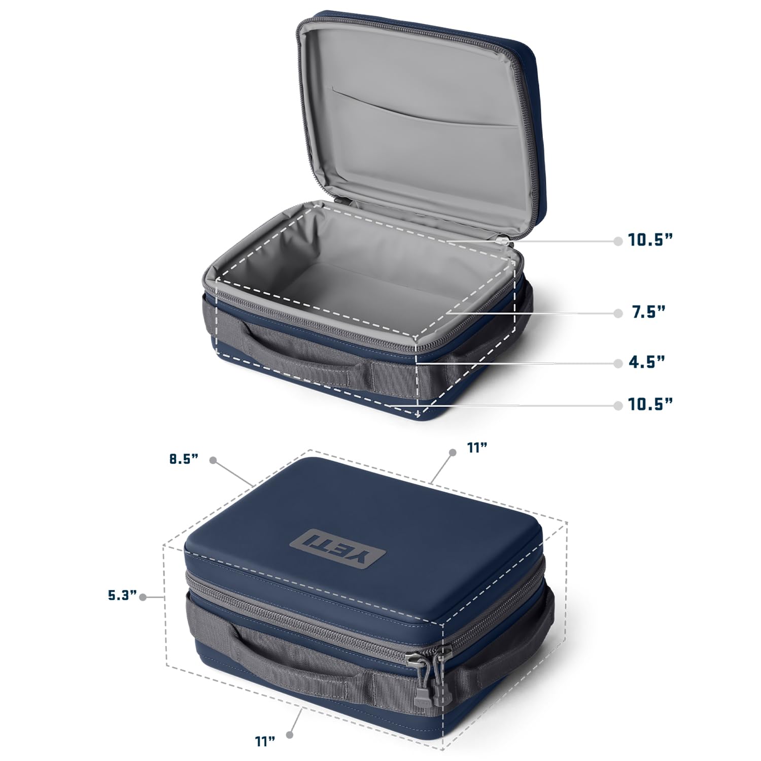 YETI Daytrip 5L poignée et zip montrant facilité de transport et sécurité