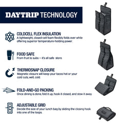 YETI Daytrip sac plié et accroché illustrant rangement compact et gain de place