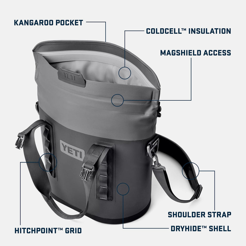 YETI Hopper M15 fermeture MagShield en gros plan pour accès rapide et étanchéité