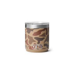 YETI Lowball 10 oz vue avant montrant la finition Wetlands Camo et durabilité