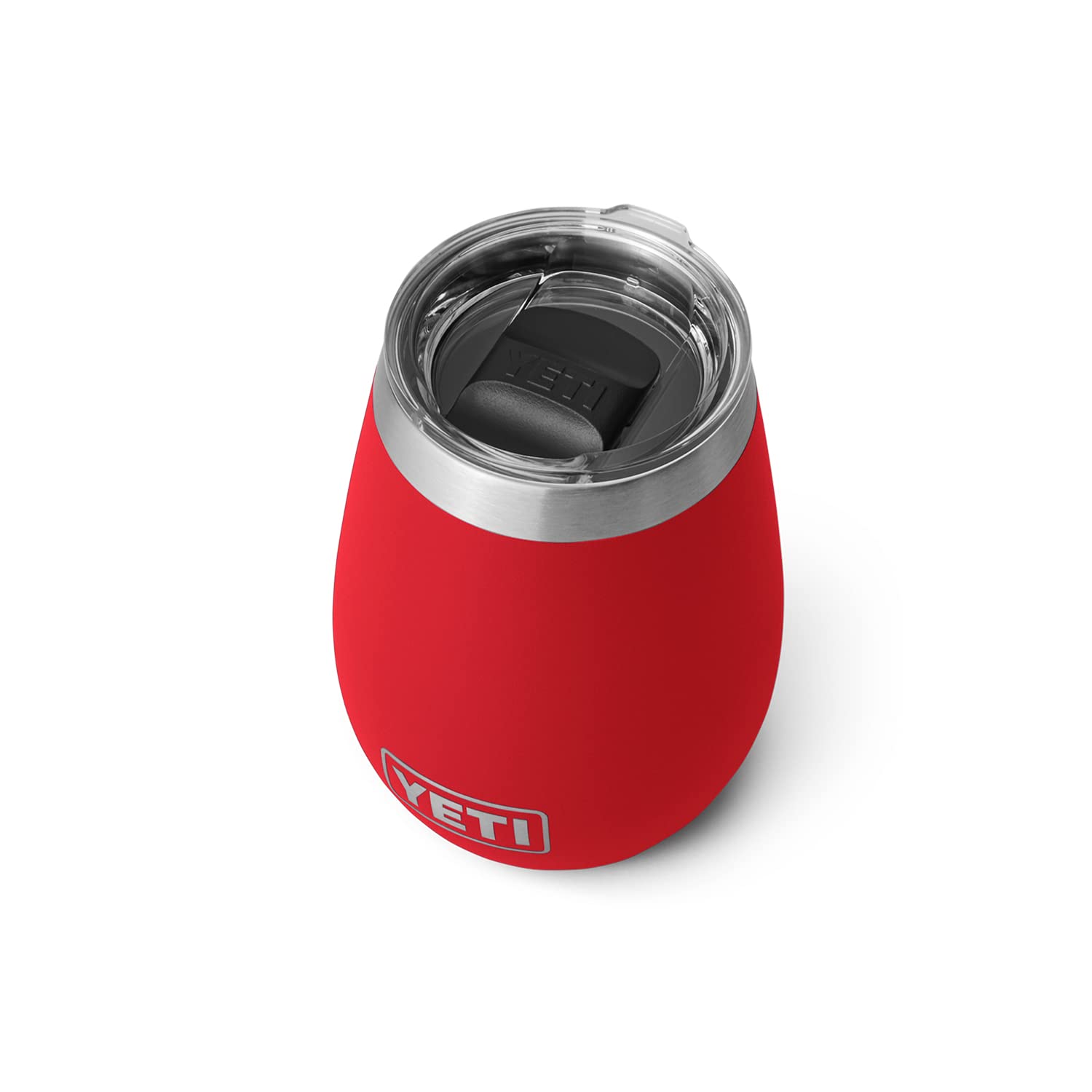 YETI Rambler 10 oz face avant montrant la couleur Rescue Red et robustesse