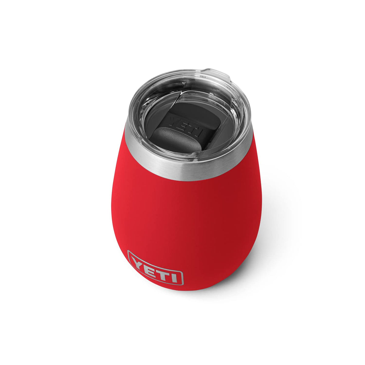 YETI Rambler 10 oz face avant montrant la couleur Rescue Red et robustesse