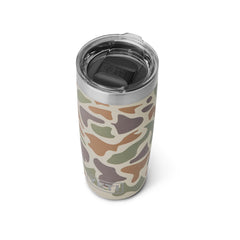 YETI Rambler montre face Tan Camo, aspect robuste et portable