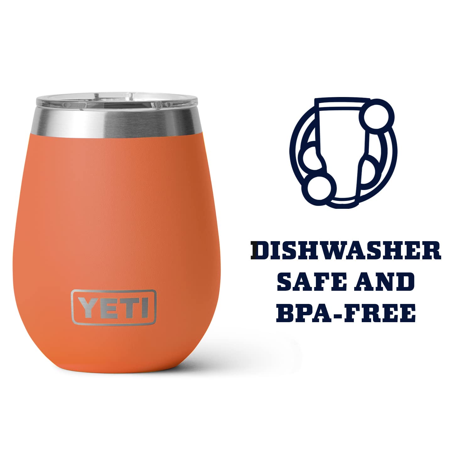 YETI Rambler gros plan acier inoxydable illustrant isolation et durabilité