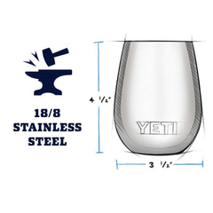 YETI Rambler 10 oz Seafoam gros plan acier inoxydable pour robustesse et isolation