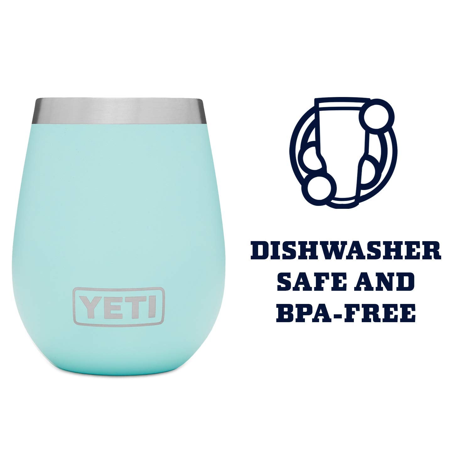 YETI Rambler 10 oz Seafoam à côté d'un smartphone pour comparer la taille compacte