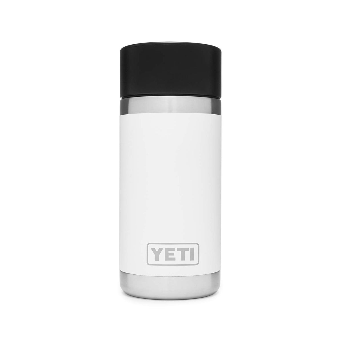YETI Rambler face blanche montrant design durable et transport sécurisé