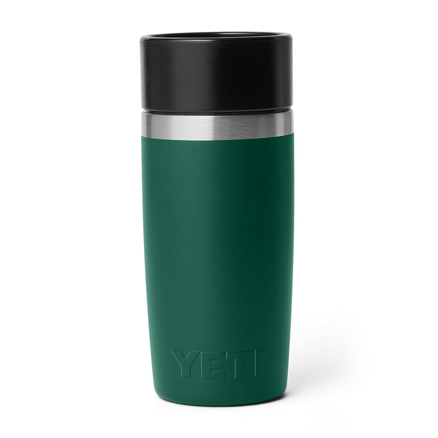 YETI Rambler posée à côté d'un objet pour comparaison d'échelle, format compact