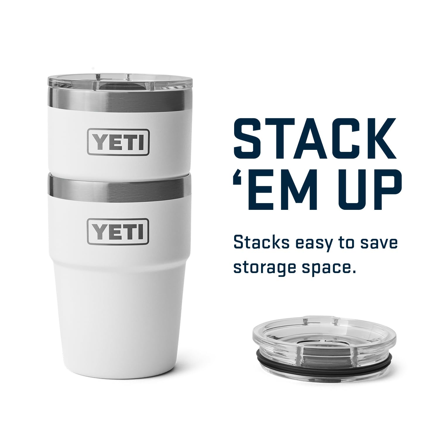YETI Rambler 16 oz tenu en main pour montrer échelle et ergonomie de préhension