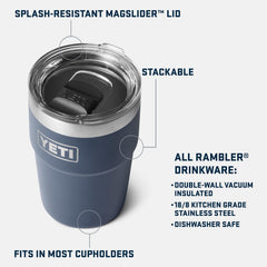 YETI Rambler 16 oz bouchon MagSlider en gros plan montrant fermeture magnétique pratique