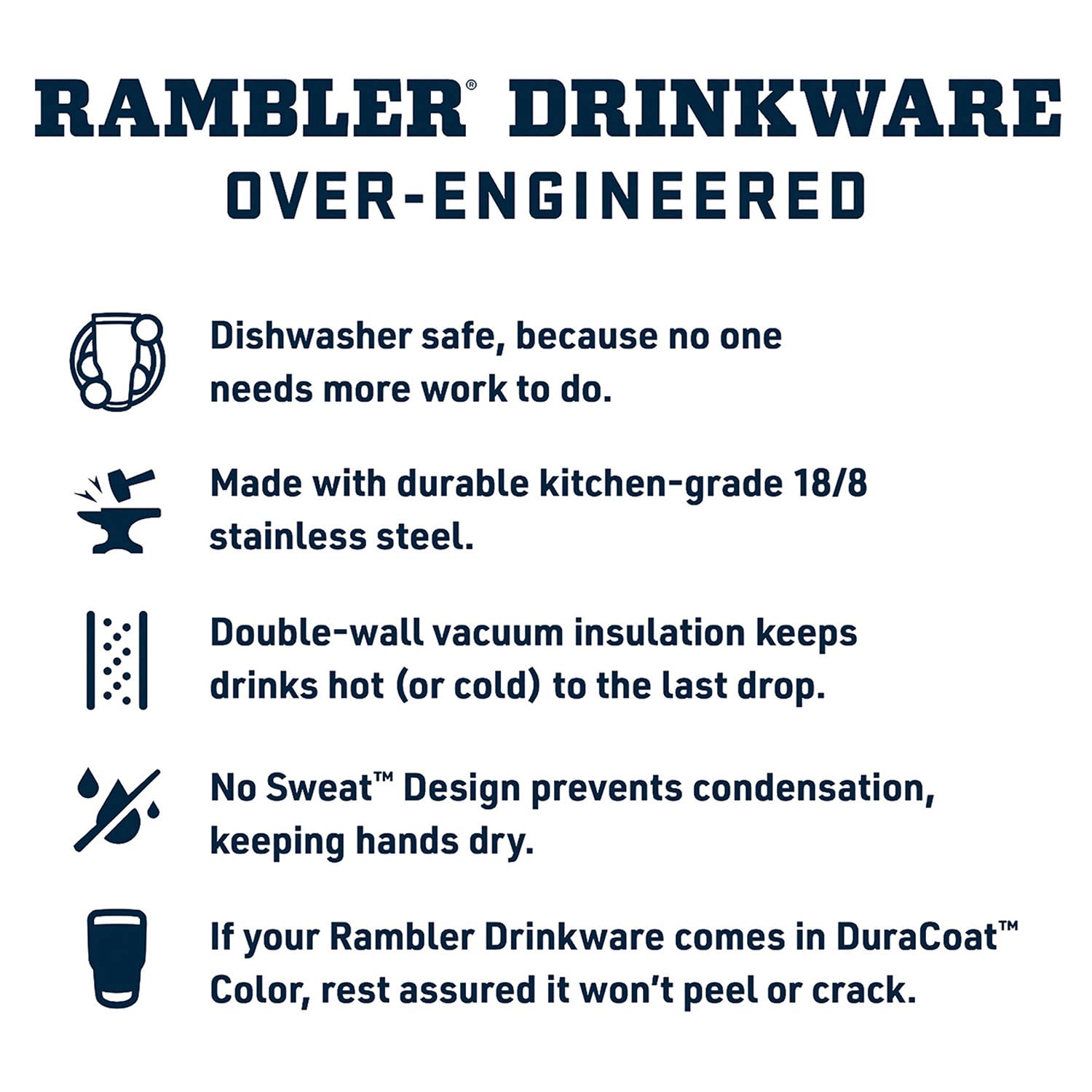 YETI Rambler empilé sans bouchon illustre gain de place au rangement