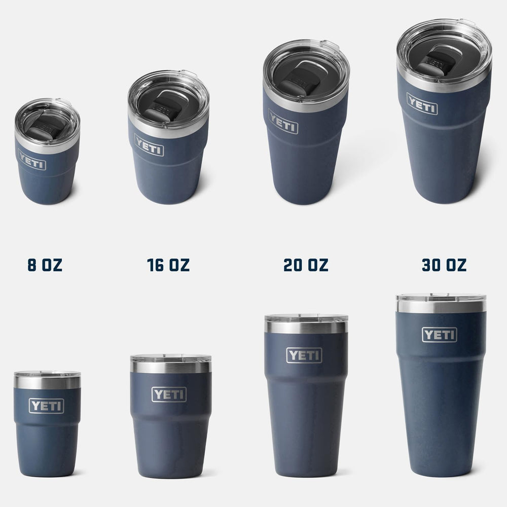 YETI Rambler détail finition Royal Blue résistant aux rayures et décoloration