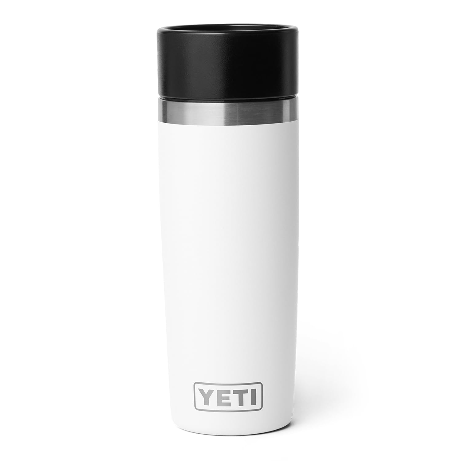 YETI Rambler tenue en main pour montrer la prise confortable et transport facile