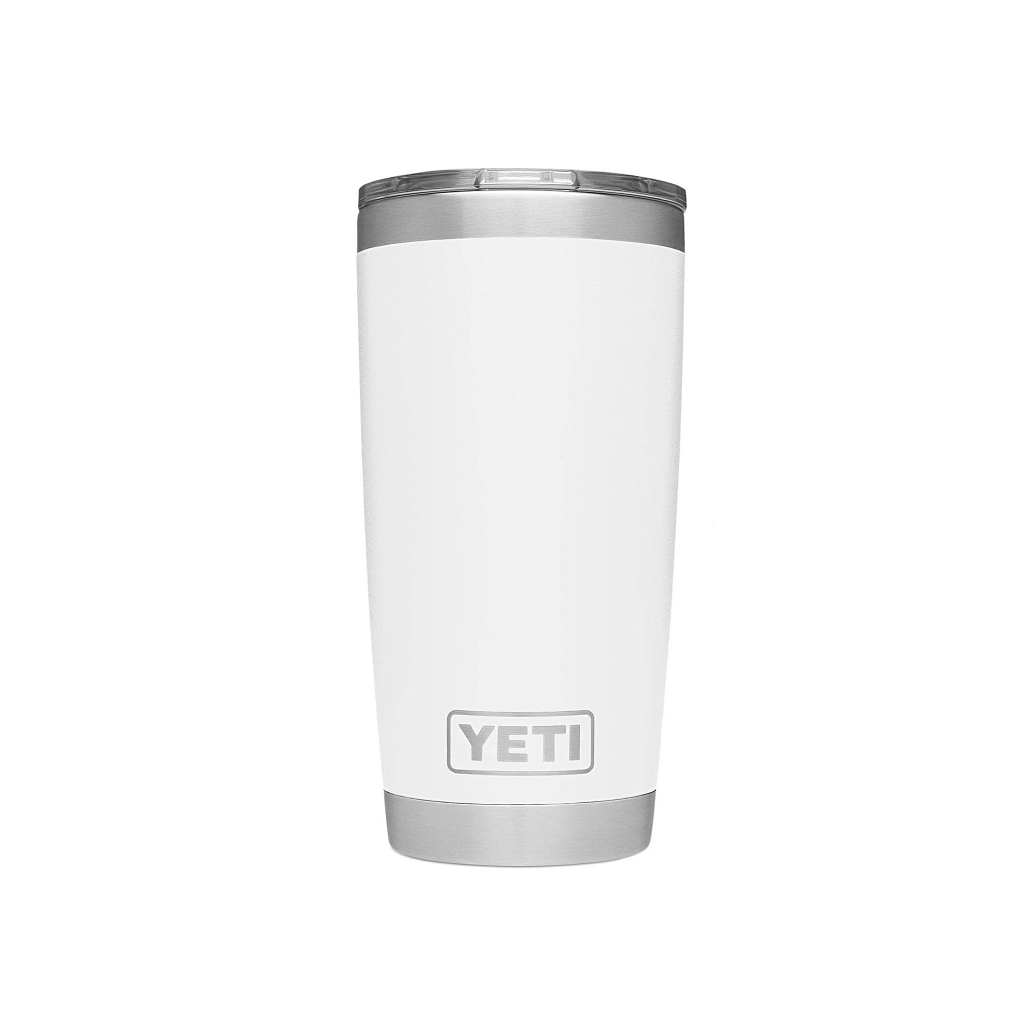 YETI Rambler 20 oz face avant montrant le design blanc et solidité