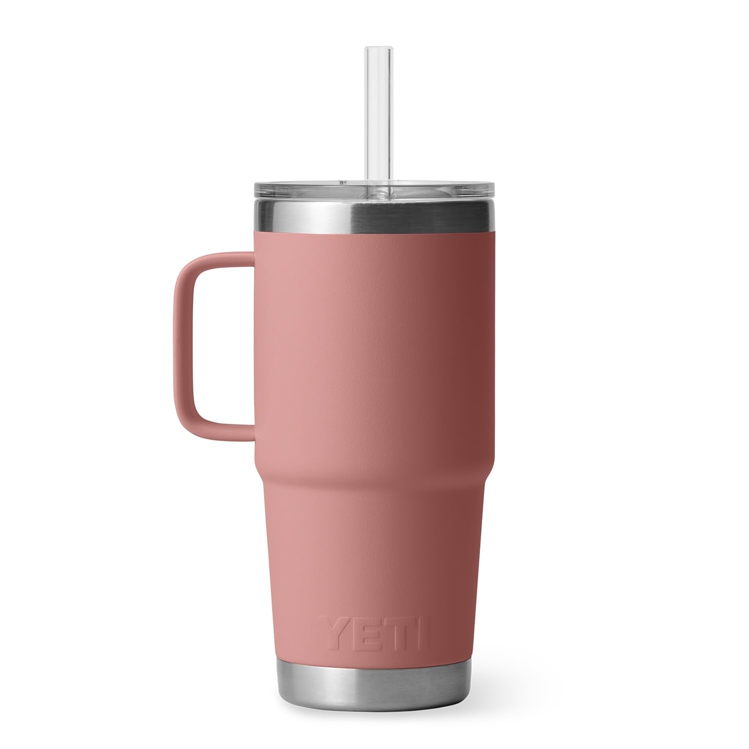 YETI Rambler 25 tenu à la main montrant confort et maniabilité
