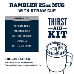 YETI Rambler 25 couvercle avec paille réutilisable facilitant la boisson