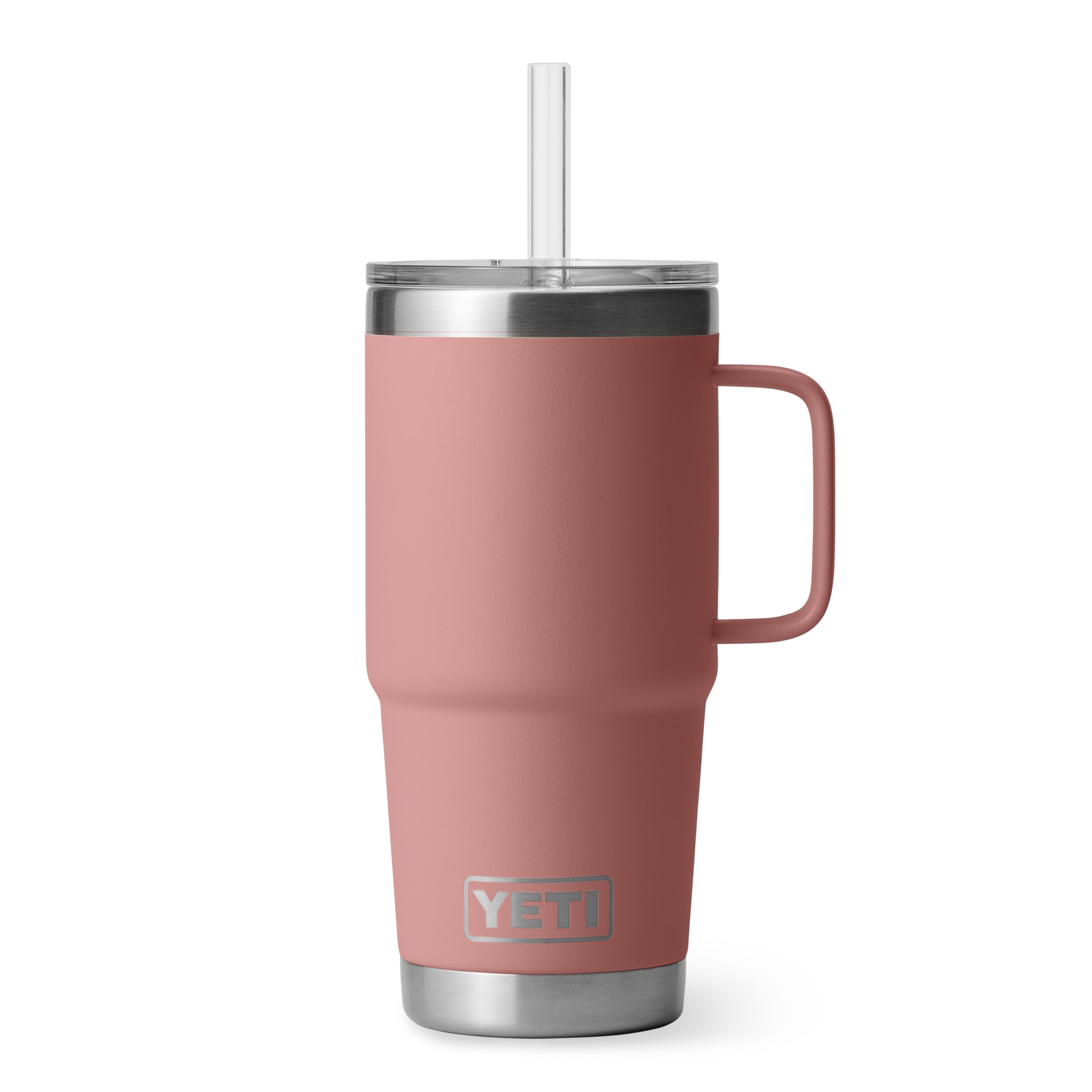 YETI Rambler 25 oz vue de face Sandstone Pink, design esthétique et robuste
