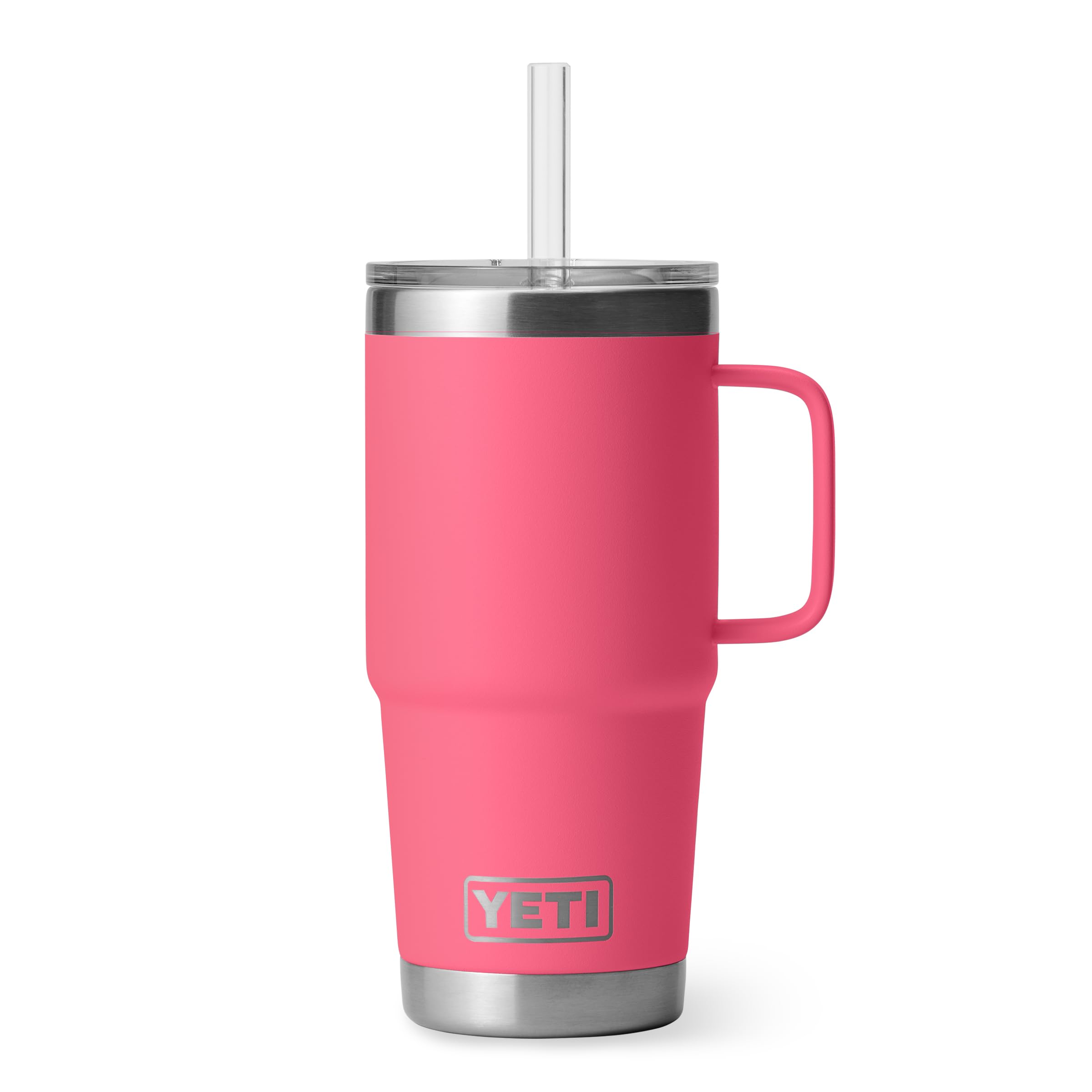 YETI Rambler face Tropical Pink montrant design coloré et solidité