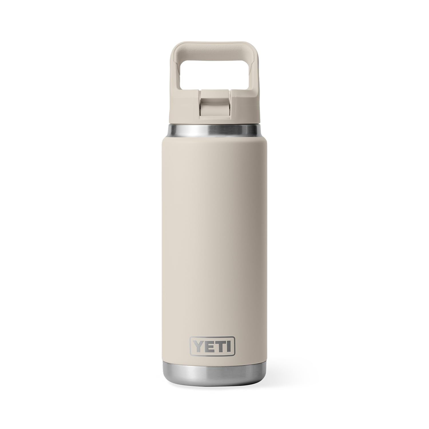 YETI Rambler 26 oz comparée à une main pour montrer capacité et échelle