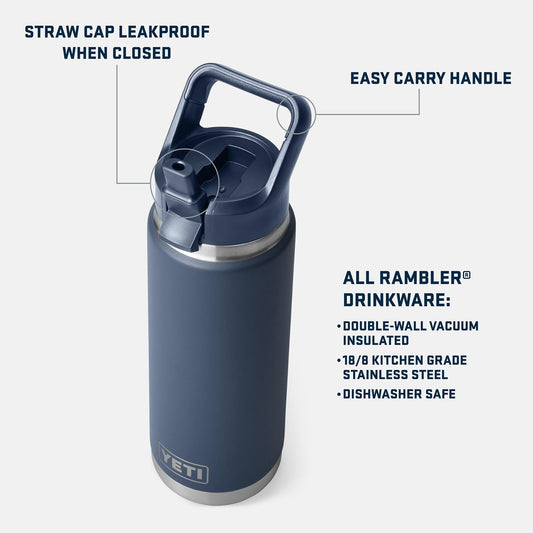 YETI Rambler bouchon paille en gros plan montrant praticité et confort de boisson