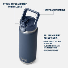 YETI Rambler bouchon paille en gros plan montrant praticité et confort de boisson