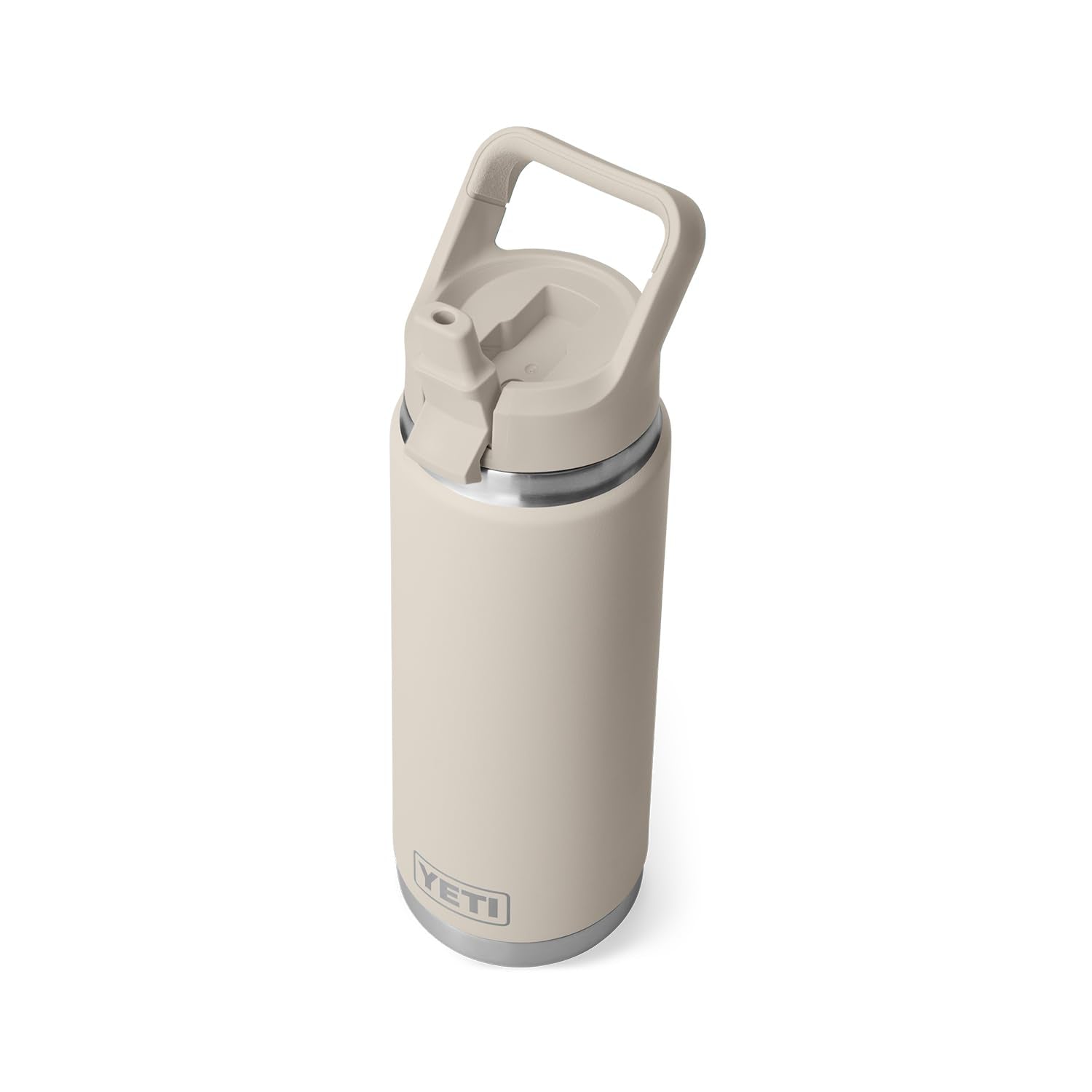YETI Rambler 26 oz vue avant en Cape Taupe, design robuste et portable