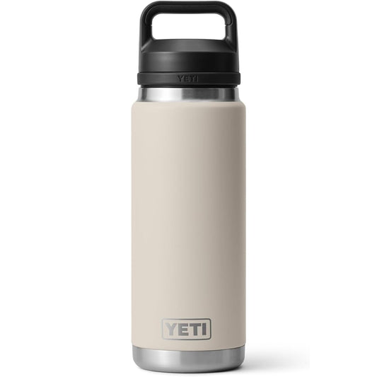 YETI Rambler 26 oz face avant Cape Taupe montrant design et étanchéité