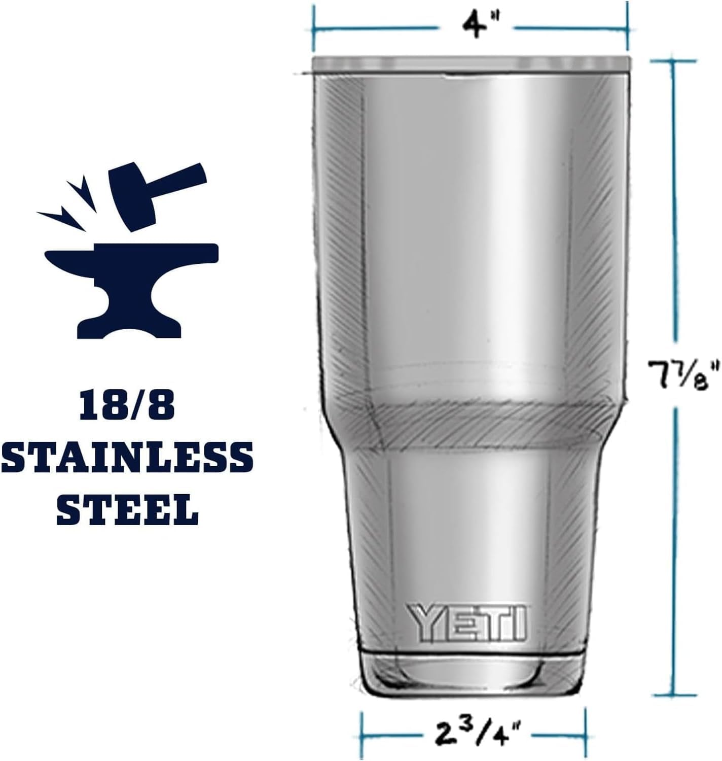 YETI Rambler couvercle MagSlider en gros plan pour prévenir éclaboussures