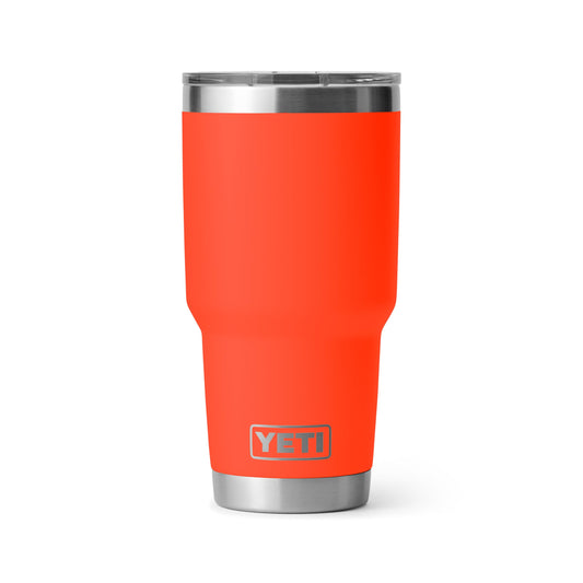 YETI Rambler face avant Solar Flare montrant design robuste et visibilité
