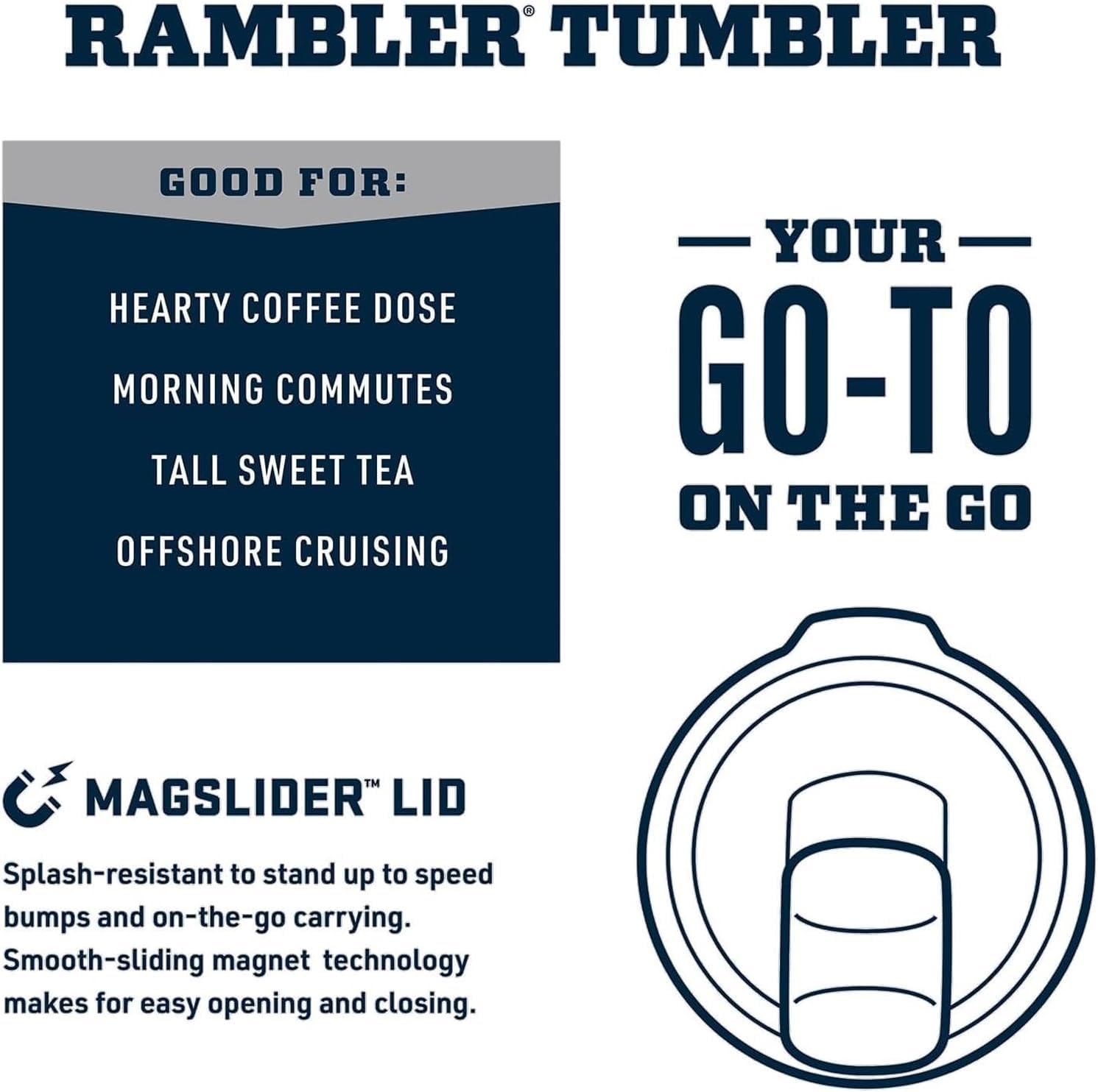 YETI Rambler tenu en main en extérieur pour confort et portabilité