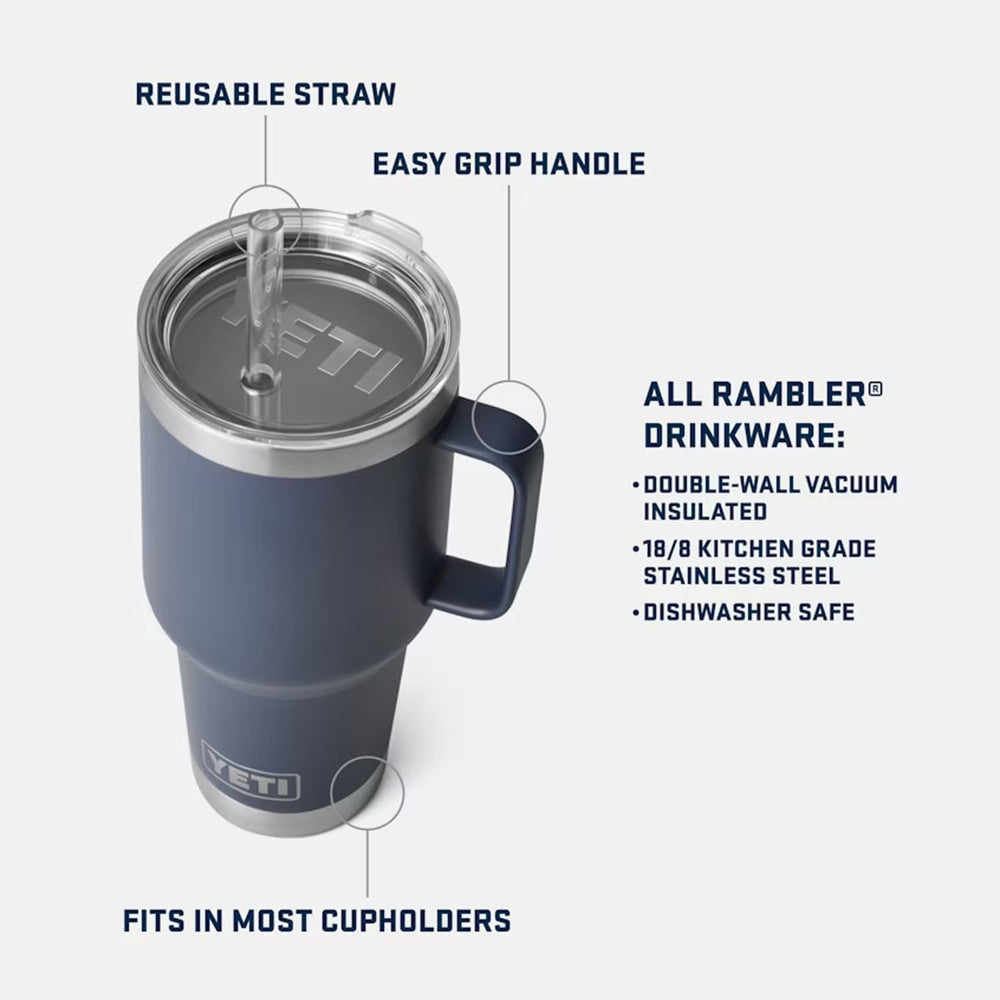 YETI Rambler 35 oz couvercle avec paille réutilisable pour boire sans renverser
