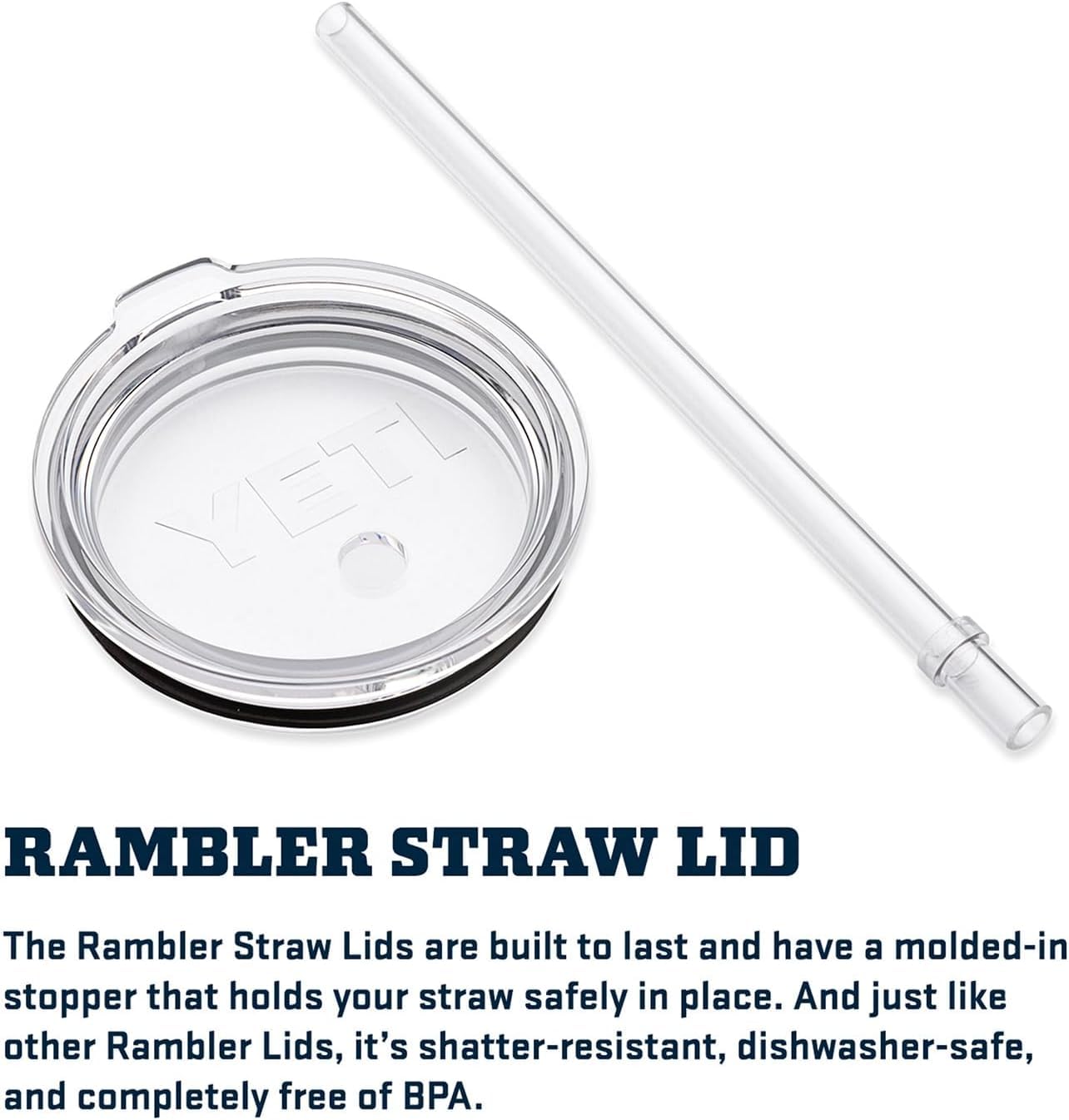 YETI Rambler 35 oz avec couvercle et paille démontés pour nettoyage facile