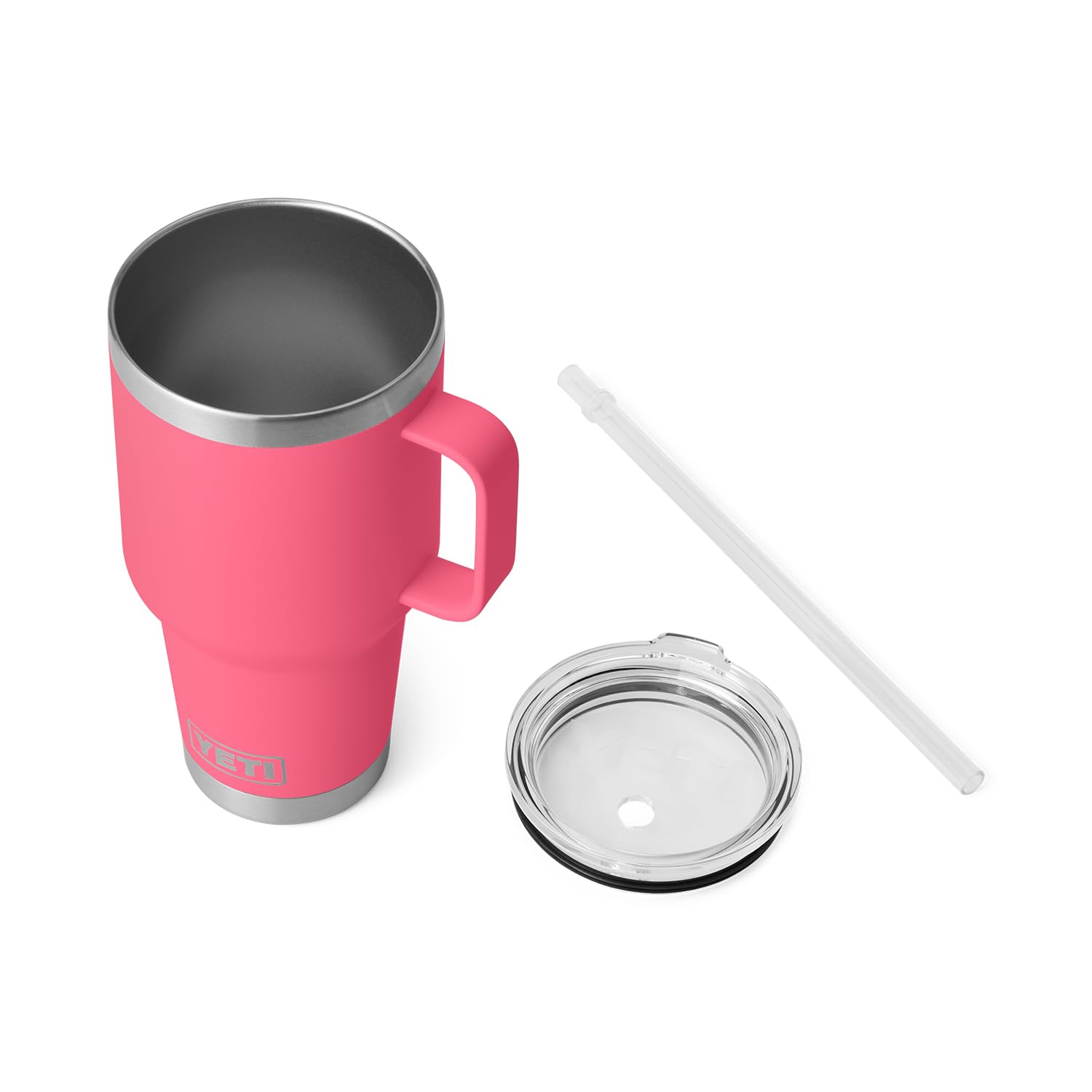 YETI Rambler finition tropical pink en gros plan montrant style durable