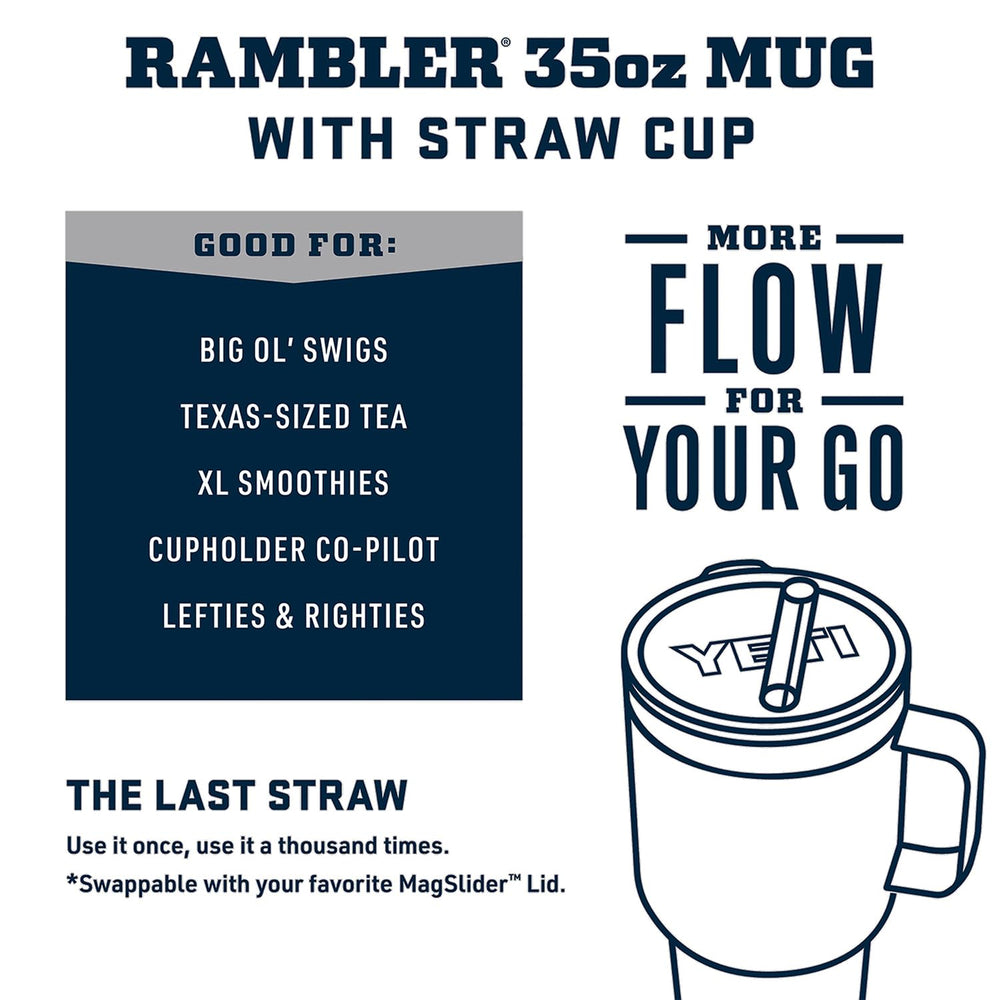 YETI Rambler couvercle paille réutilisable pour boisson sans éclaboussures