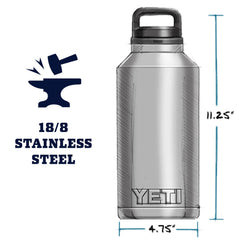 YETI acier 18/8 gros plan prouvant la solidité et la résistance à la corrosion