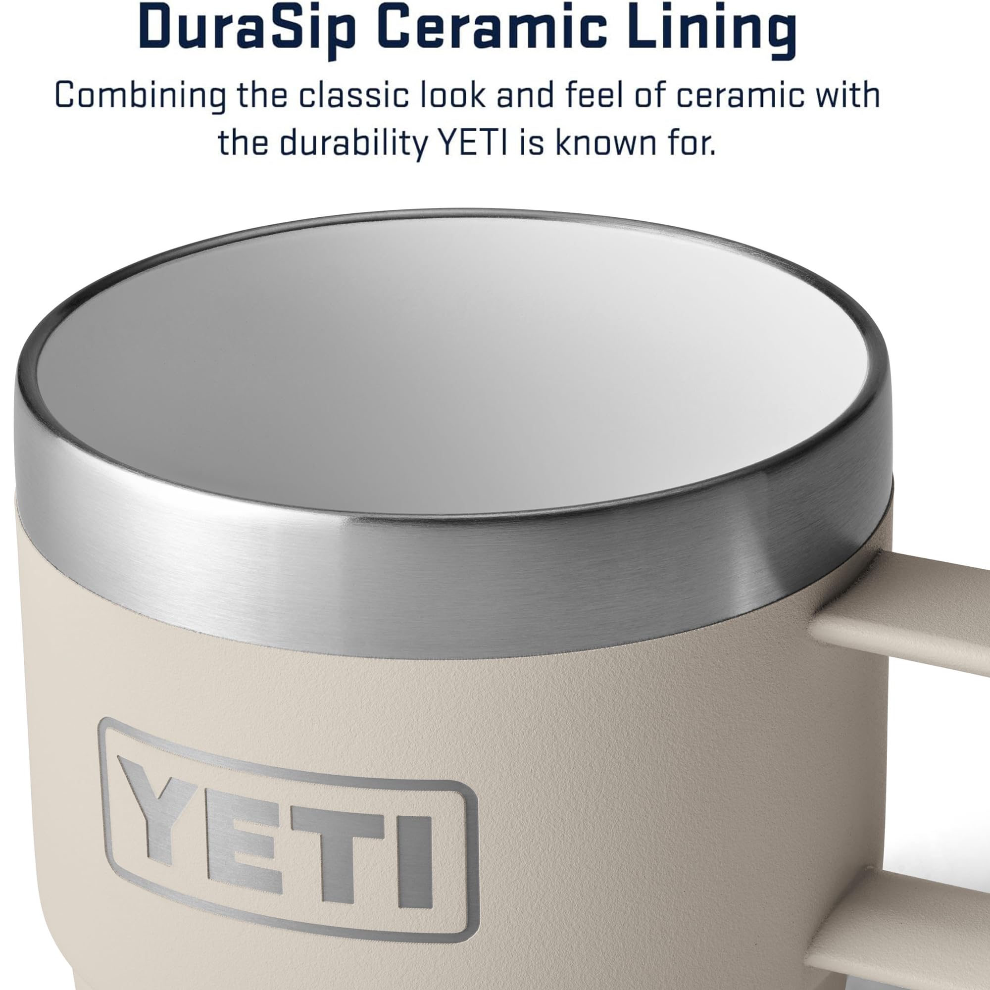 YETI DuraSip intérieur en gros plan offrant sensation céramique et neutralité