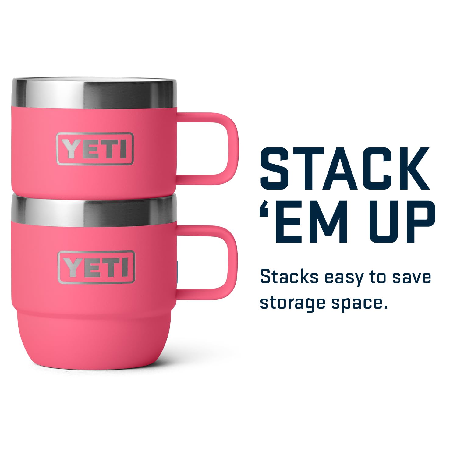 YETI deux tasses empilées, gain de place pratique