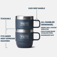 YETI tasse 6 oz profil avec poignée acier pour prise robuste et empilage