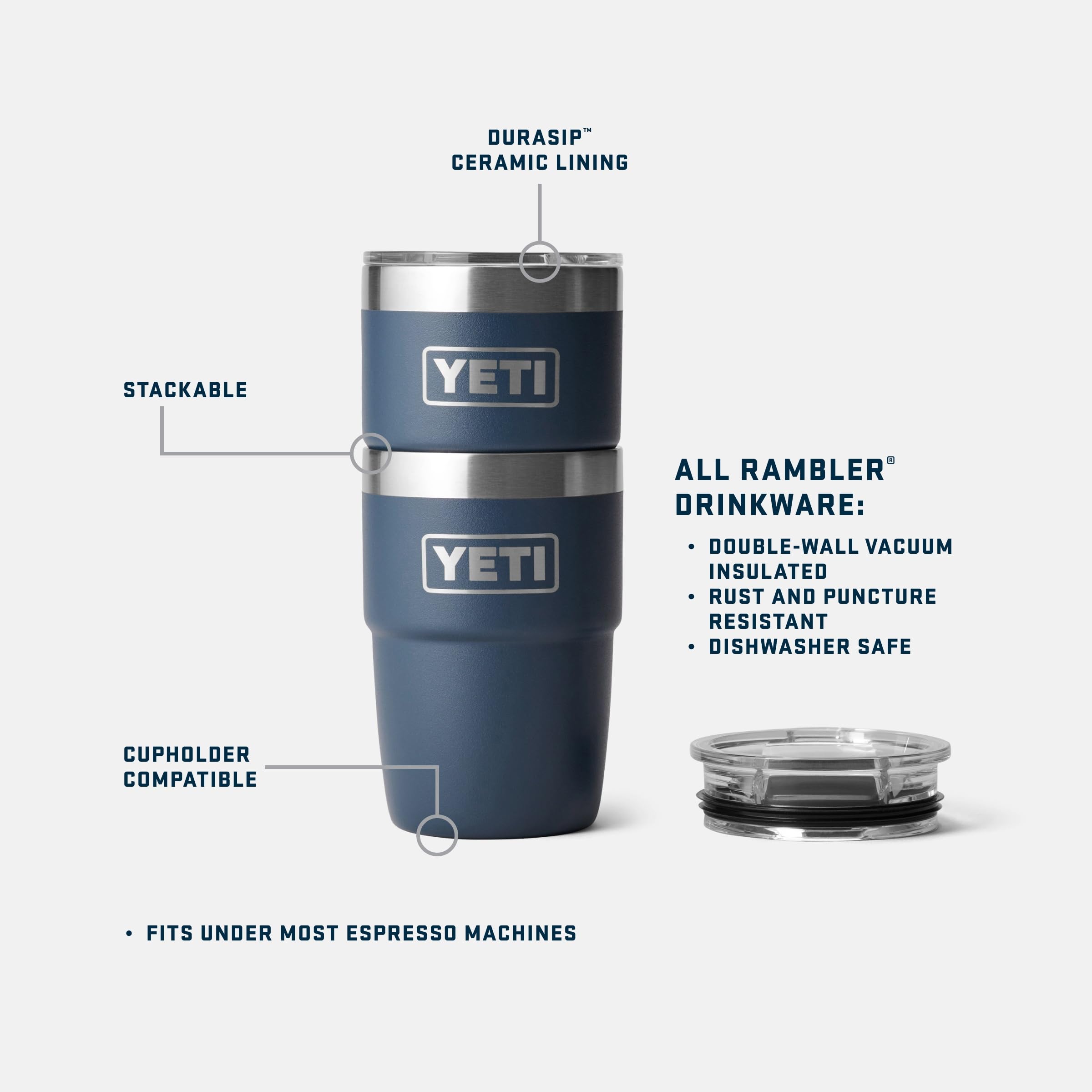 YETI Rambler détail DuraSip céramique garantissant goût neutre et confort