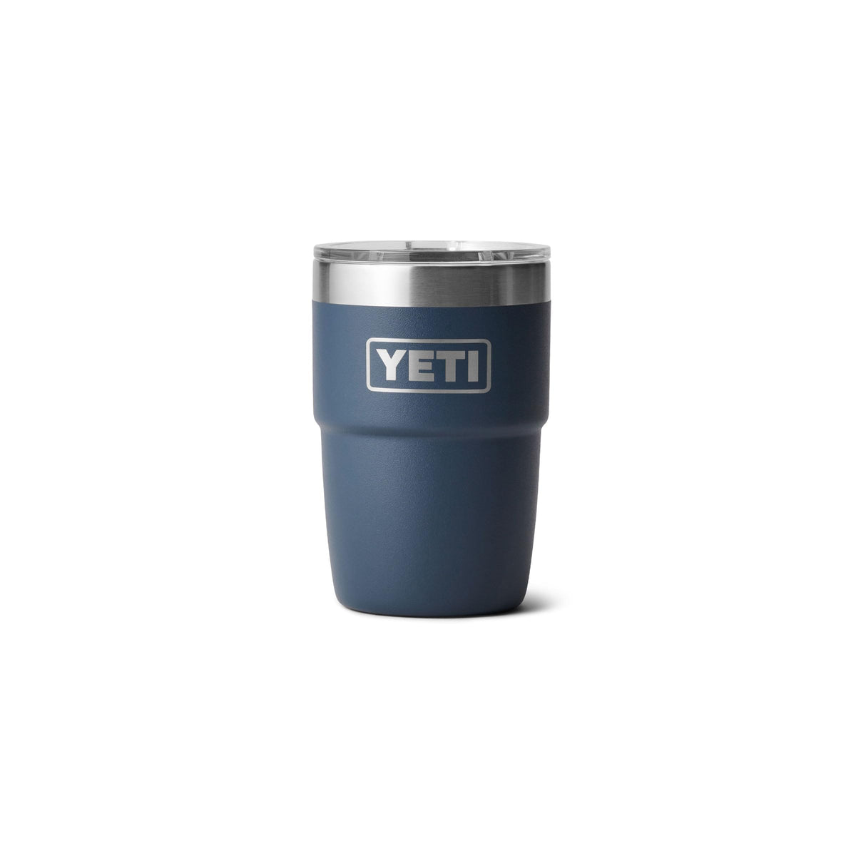 YETI Rambler 8 oz face navy montrant design robuste et finition élégante