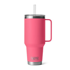 Couvercle et paille YETI Rambler visibles, usage sans éclaboussures et réutilisable
