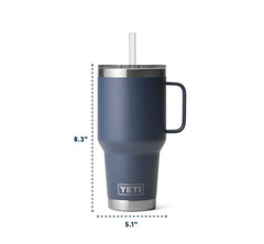 YETI rambler gros plan sur la poignée pour une préhension ergonomique