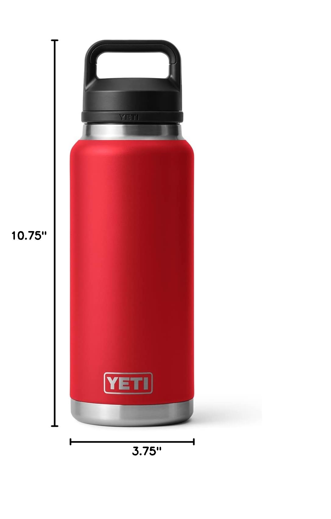 YETI Rambler étiquette de marque montrant qualité et design Rescue Red