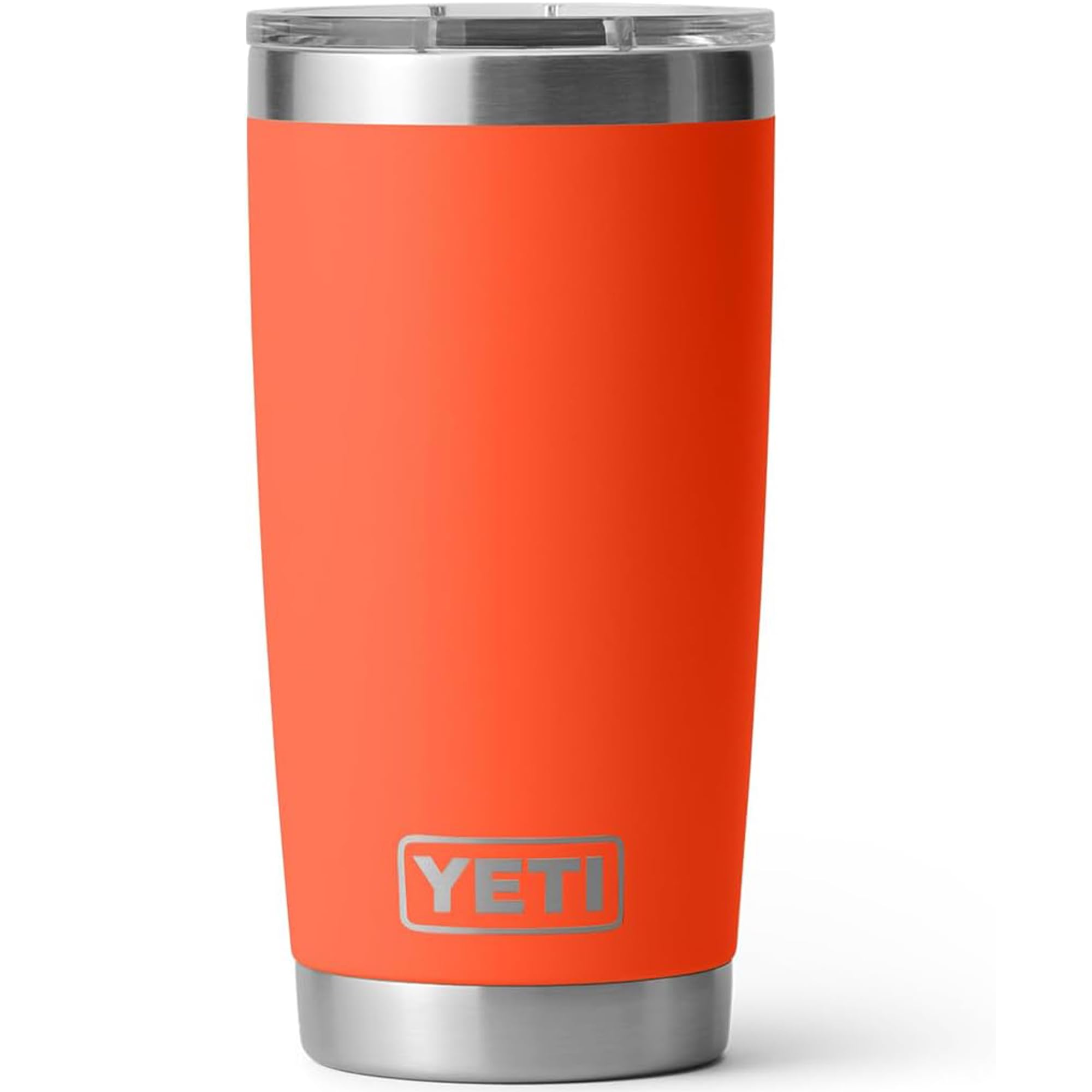 YETI Rambler face avant montrant la couleur papaya et la structure robuste