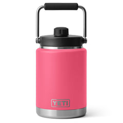 YETI Rambler Half Gallon Jug vue avant Tropical Pink montrant la couleur vive et la capacité